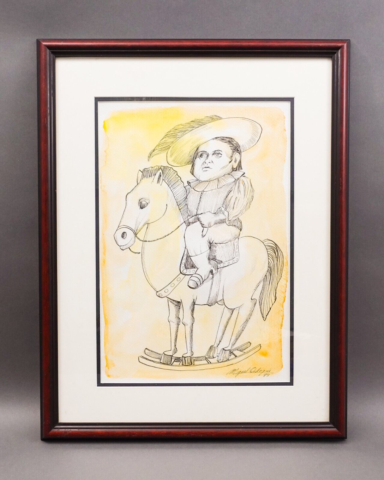 Miguel Ordoqui (Cuban, 1939-2023) Signed Ink And Watercolor On Paper 1998