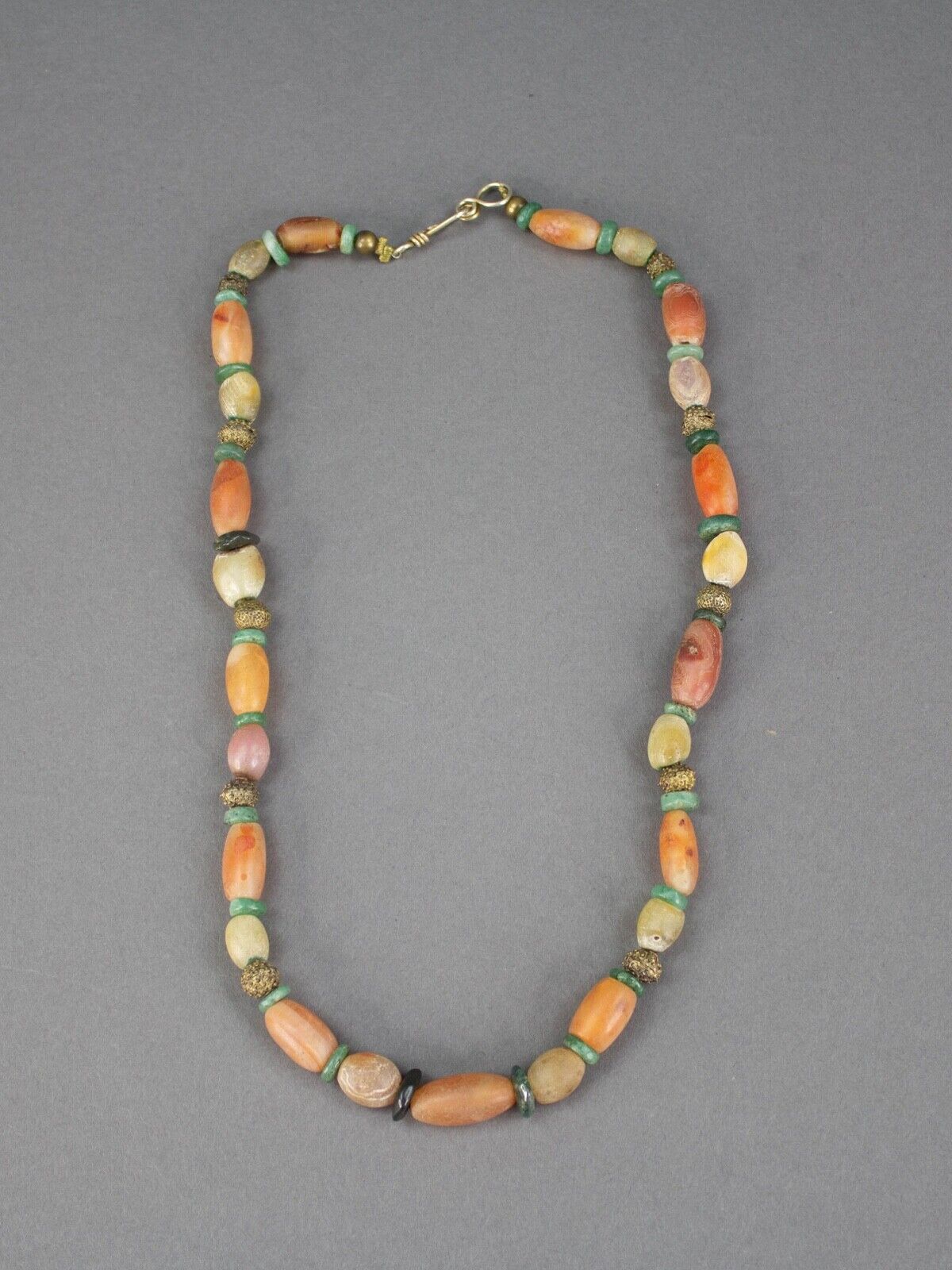 Himalayan Old Beads From Ancient Indo-Tibetan Antique Agate Beads Necklace Mala