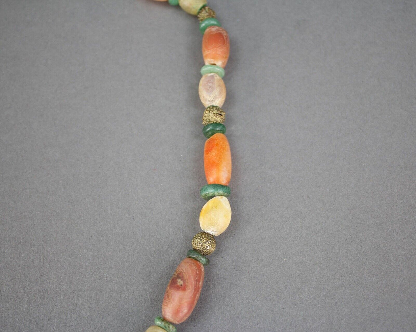 Himalayan Old Beads From Ancient Indo-Tibetan Antique Agate Beads Necklace Mala