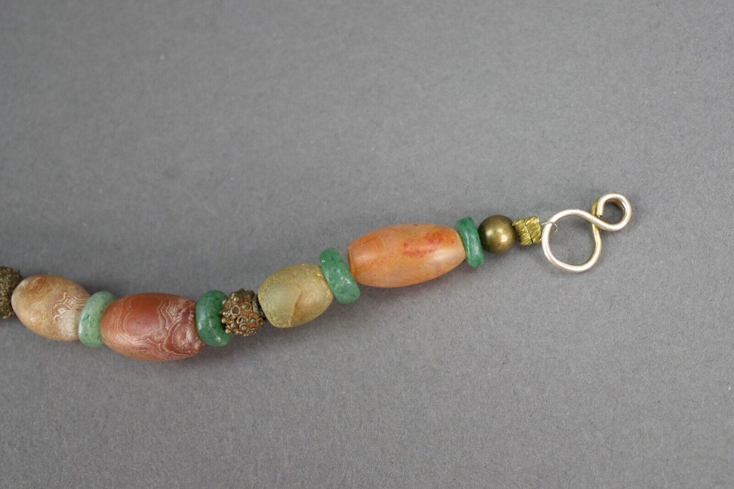 Himalayan Old Beads From Ancient Indo-Tibetan Antique Agate Beads Necklace Mala