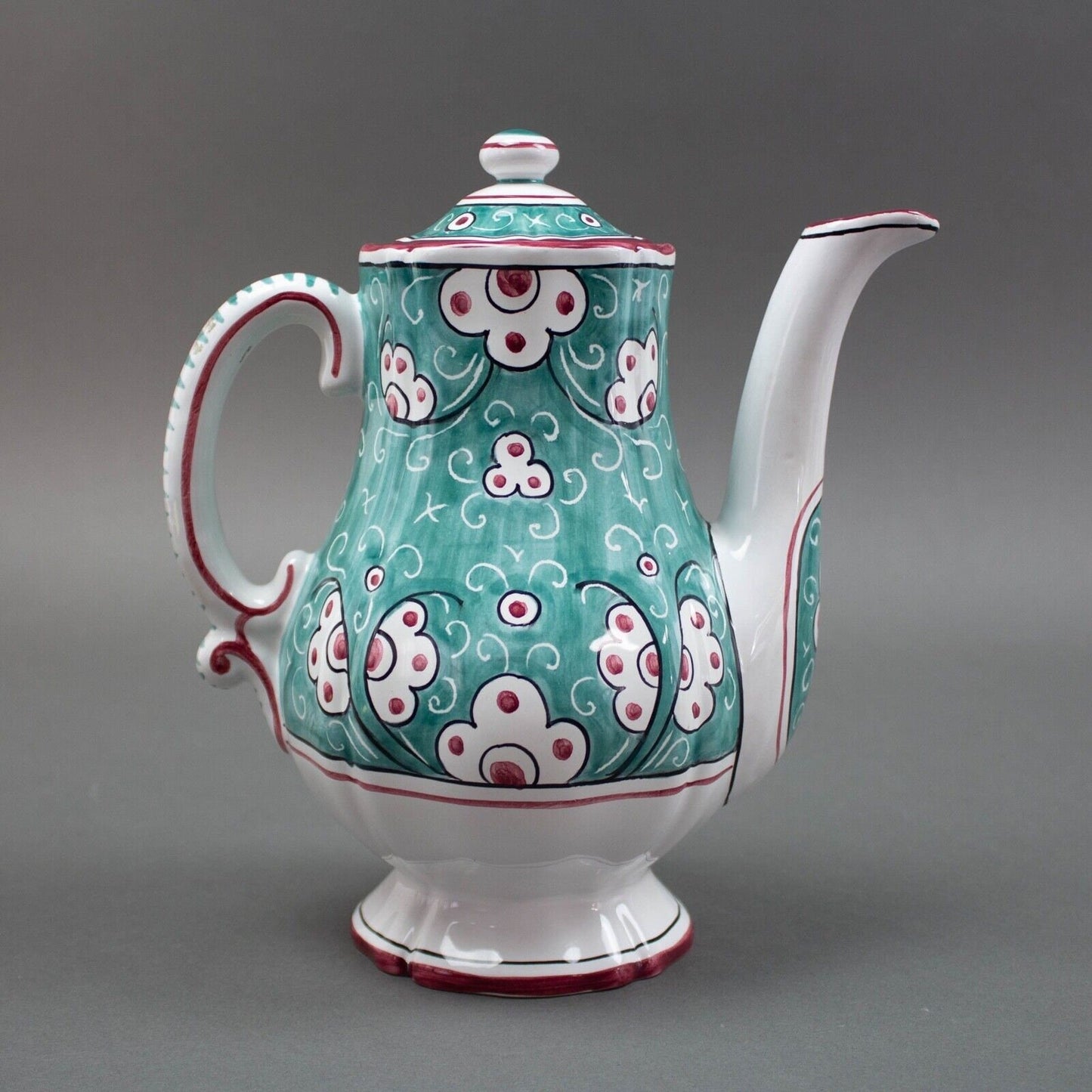 Tiffany & Co Grazia Deruta Italy Pottery Hand Painted Signed A.G. Coffee Tea Pot