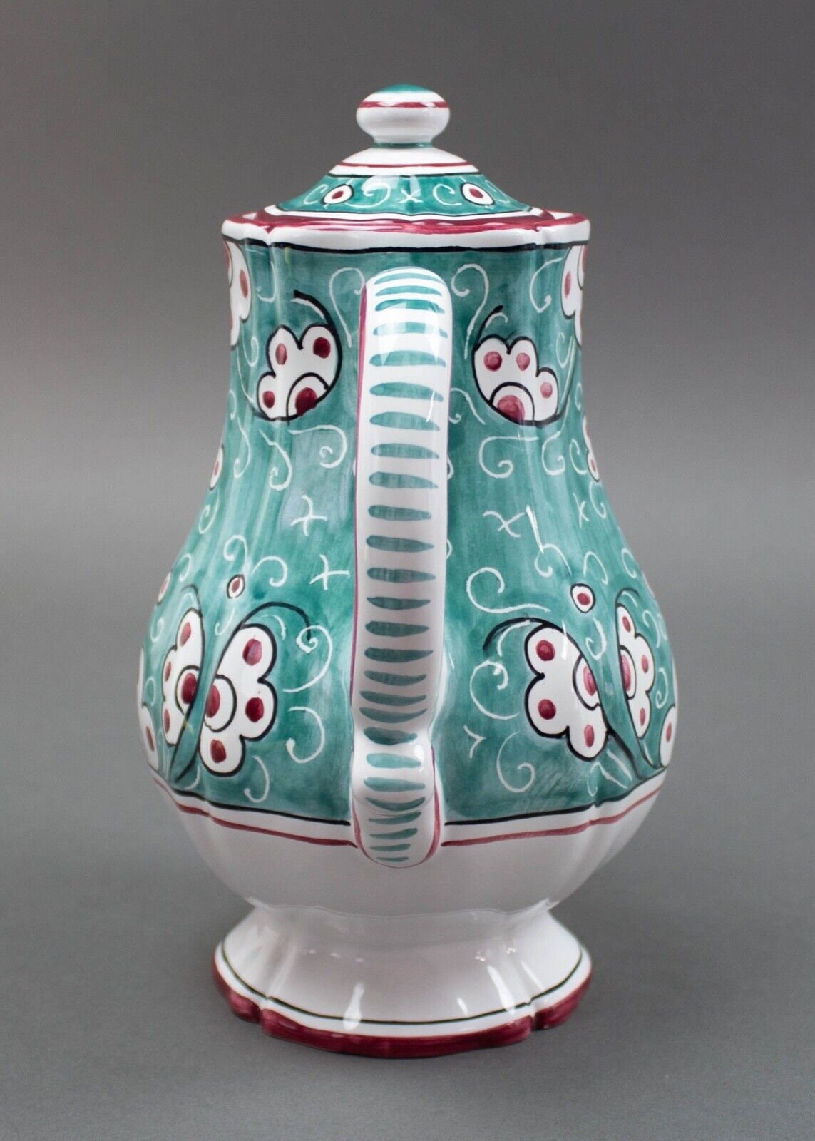 Tiffany & Co Grazia Deruta Italy Pottery Hand Painted Signed A.G. Coffee Tea Pot
