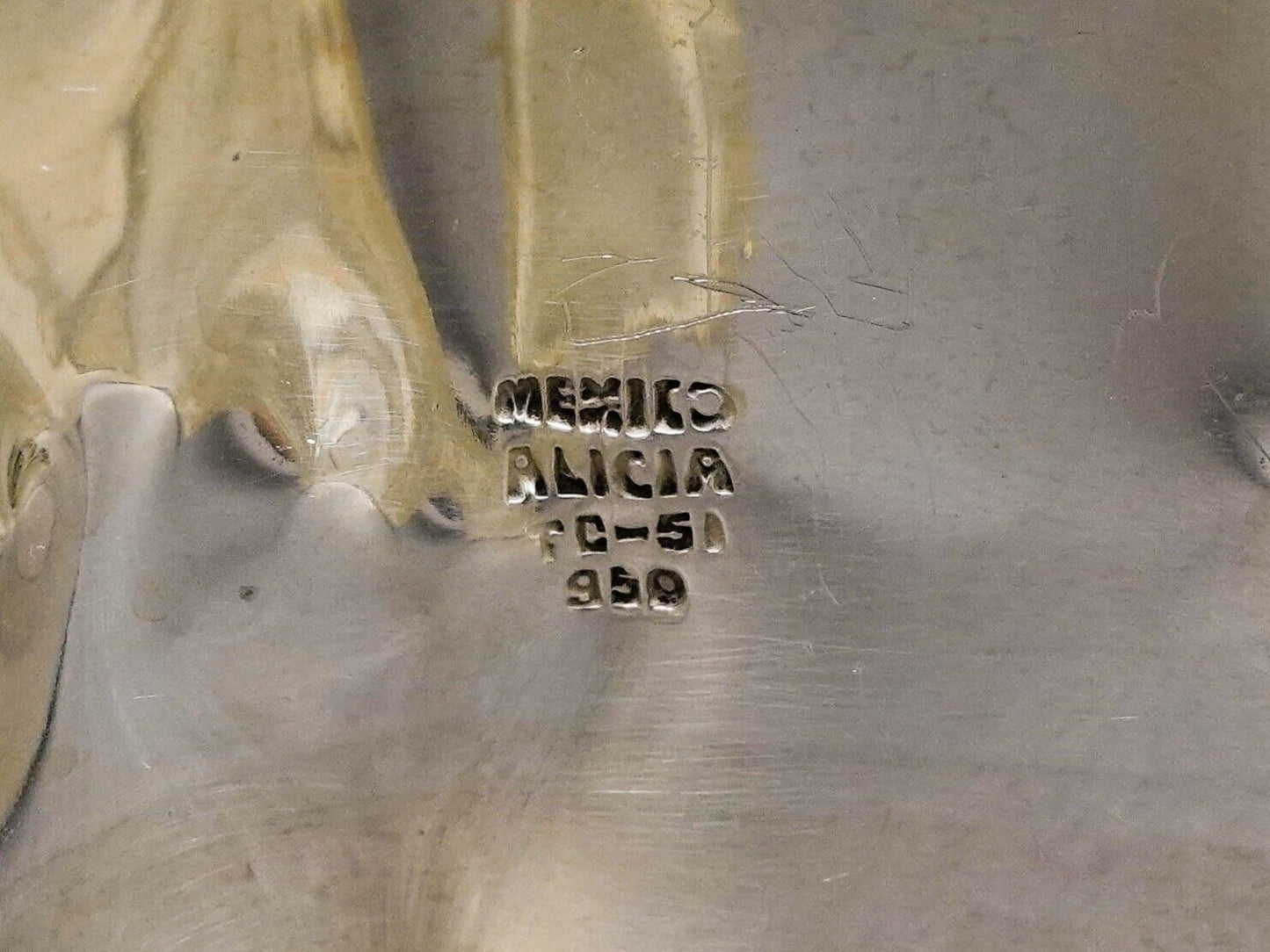 Taxco Mexico Alicia Signed Vintage 950 Silver Heavy Braided Wide Cuff Bracelet