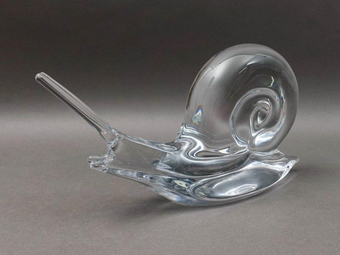 Daum Crystal France Signed Snail Escargot Large Glass Figurine Sculpture 13 1/8"