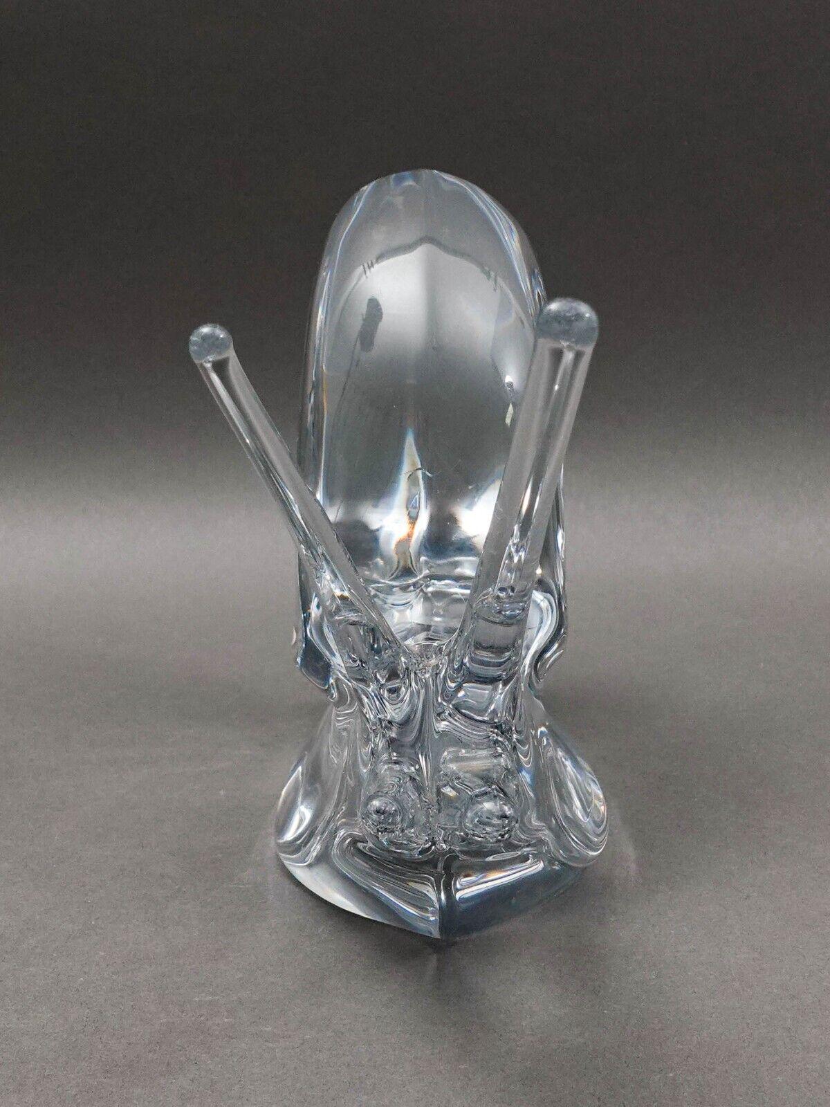 Daum Crystal France Signed Snail Escargot Large Glass Figurine Sculpture 13 1/8"