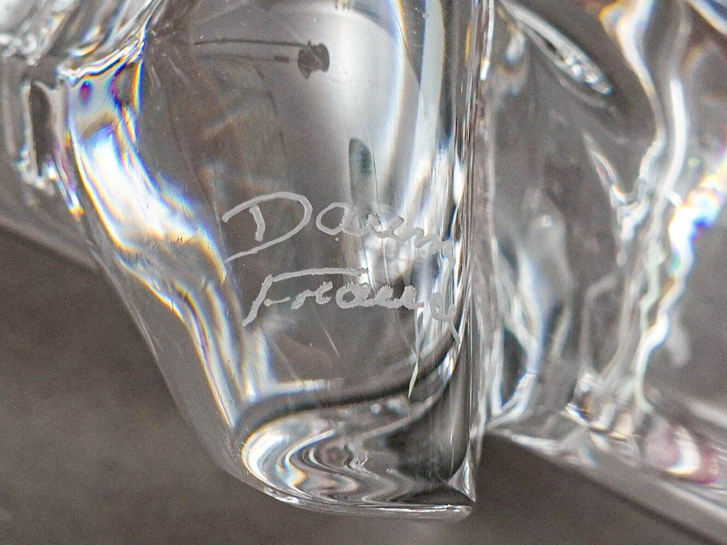 Daum Crystal France Signed Alligator Glass Figurine Sculpture 16 1/2"