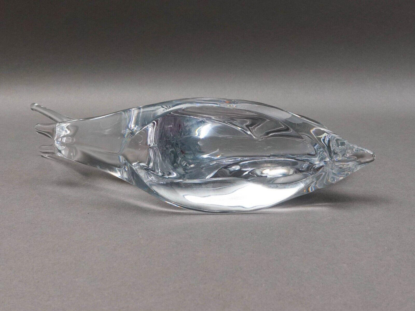 Daum Crystal France Signed Snail Escargot Large Glass Figurine Sculpture 13 1/8"