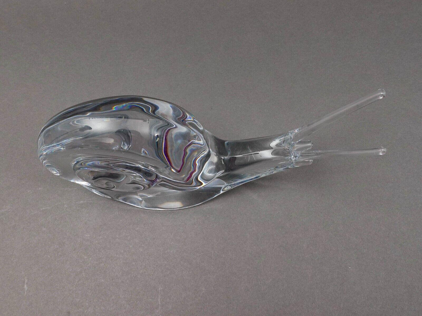 Daum Crystal France Signed Snail Escargot Large Glass Figurine Sculpture 13 1/8"
