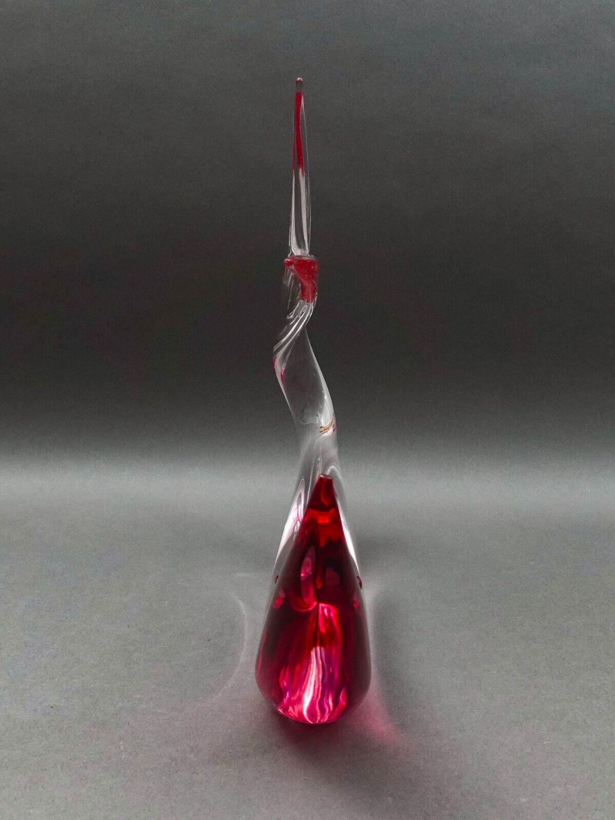Renato Anatra Signed Murano Italy Large Art Glass Fish Figurine Sculpture 15.25"