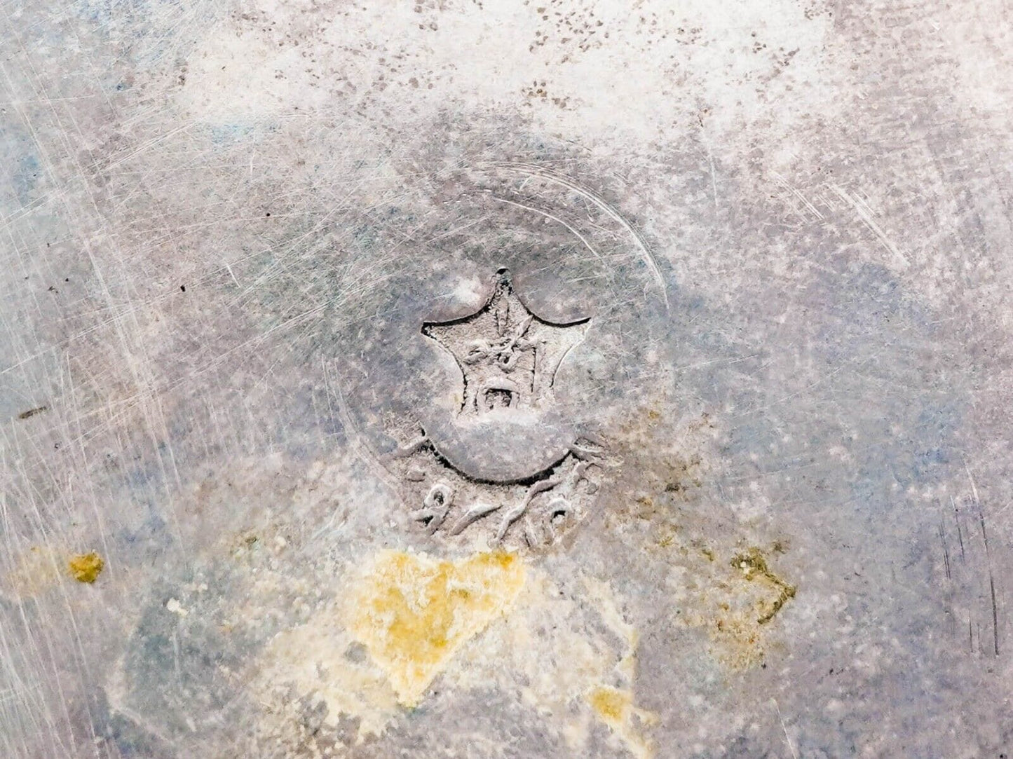 Antique Persian Islamic Middle East Silver Repousse Round Trinket Box 425 Grams