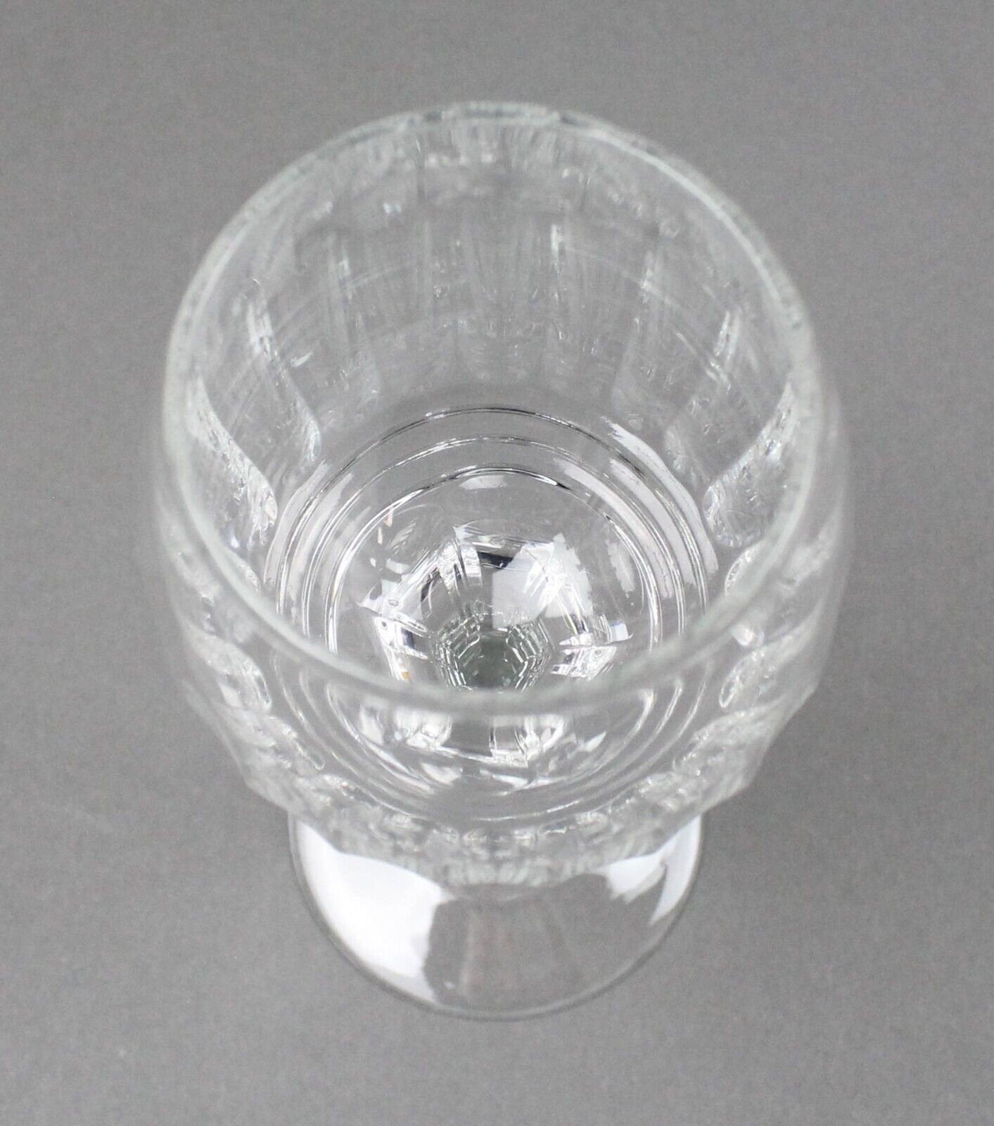 VS Acid Etched Signed Elegant French Cut Crystal Ellipse Wine Glasses Set Of 5