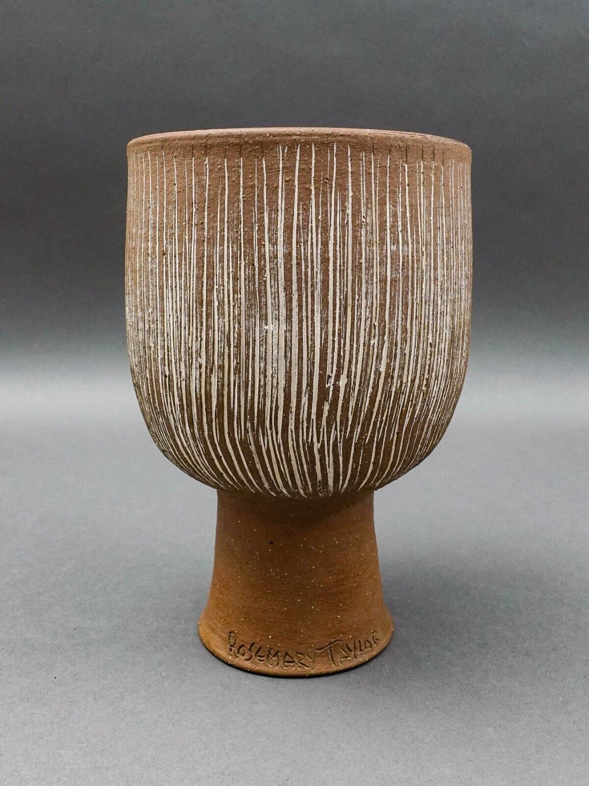 Rosemary Taylor Signed MCM Face Studio Art Pottery Vase Planter Sculpture 8 1/4"