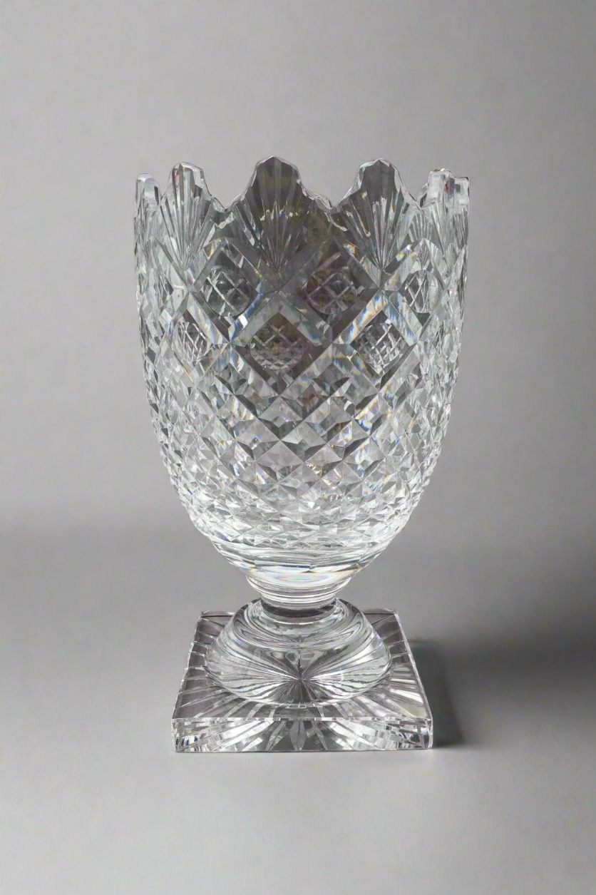 Waterford Ireland Vintage Master Cutter Collection Footed Crystal Vase 10 1/2"
