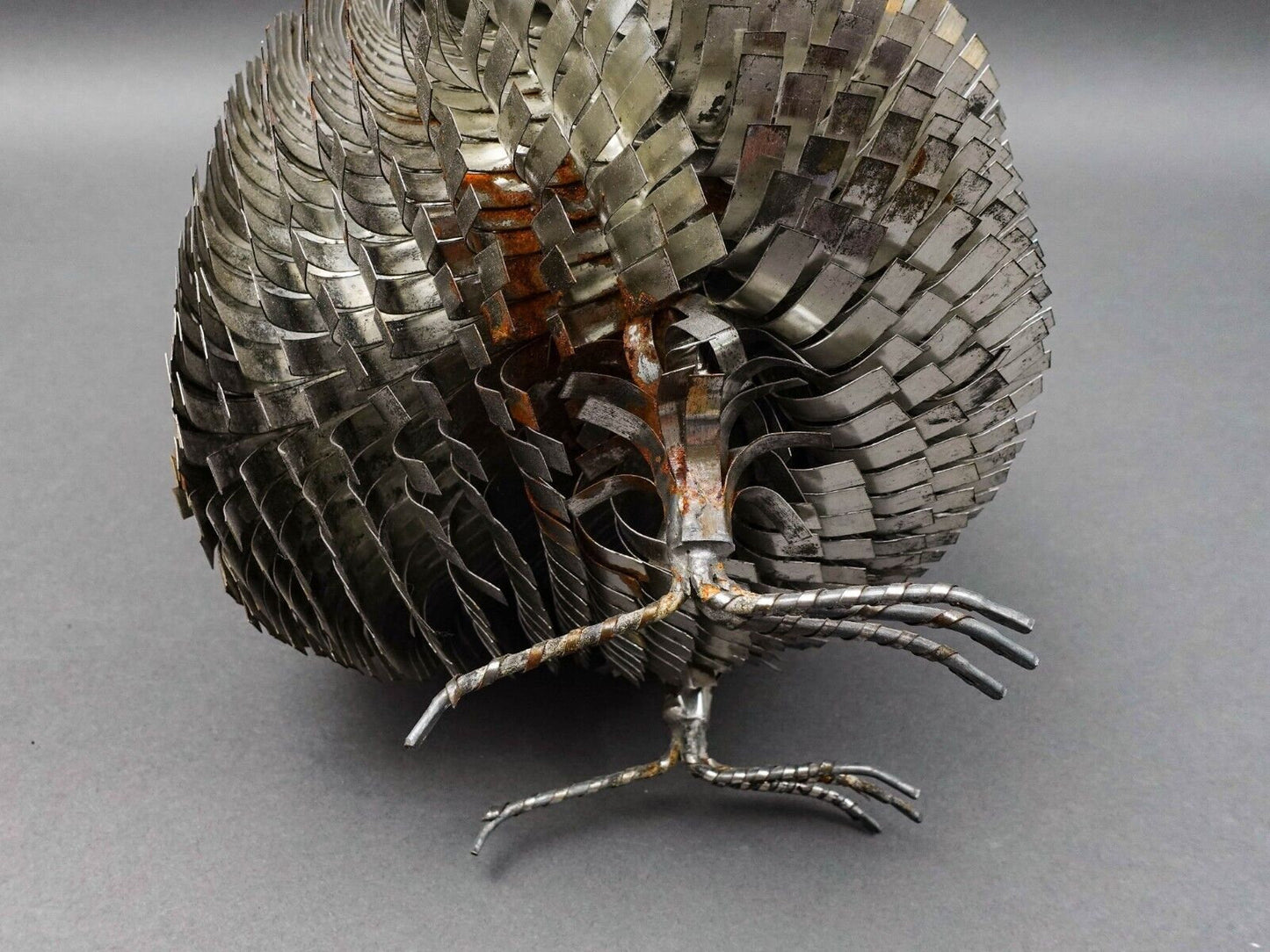 Sergio Bustamante Vintage MCM Brutalist Mixed Metal Bird Owl Sculpture 8.75"