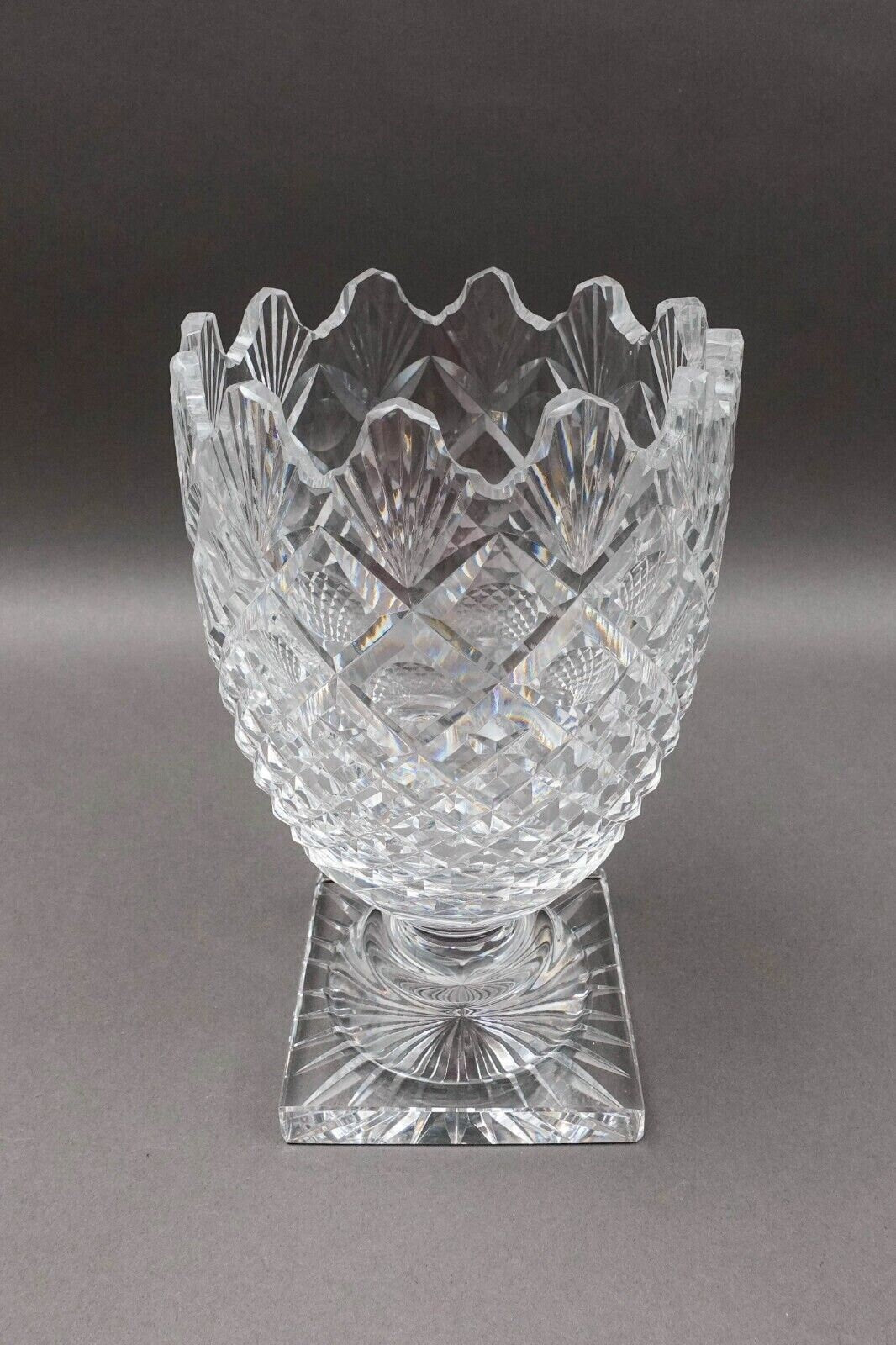 Waterford Ireland Vintage Master Cutter Collection Footed Crystal Vase 10 1/2"