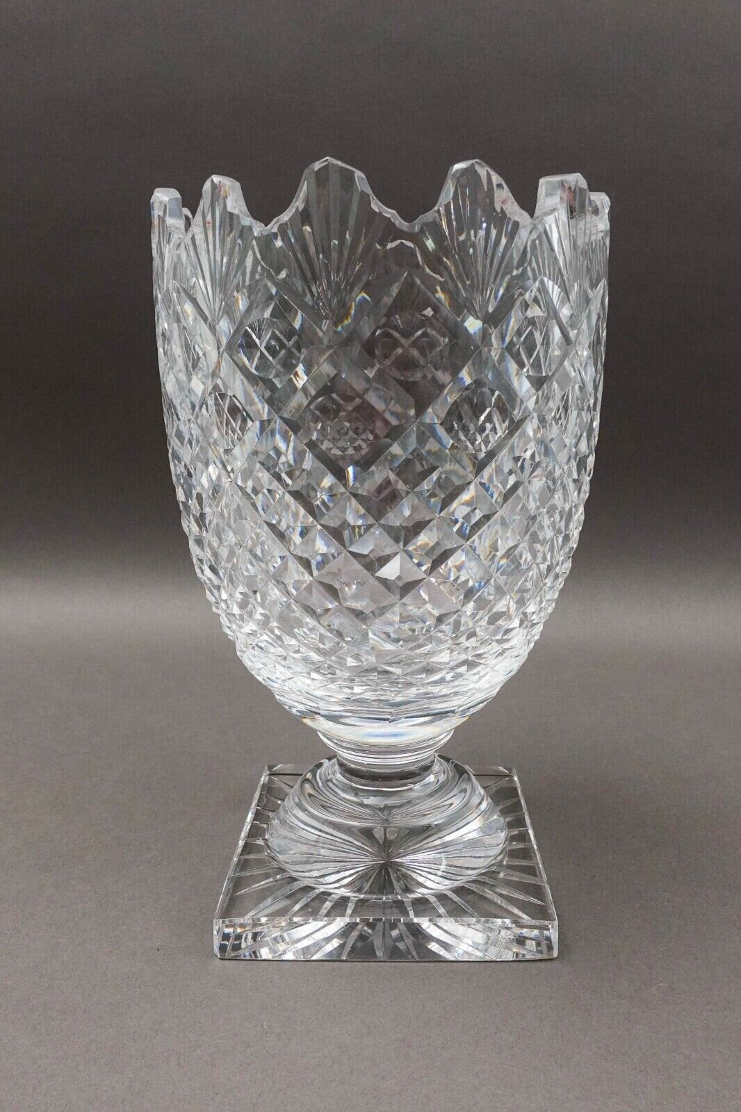 Waterford Ireland Vintage Master Cutter Collection Footed Crystal Vase 10 1/2"