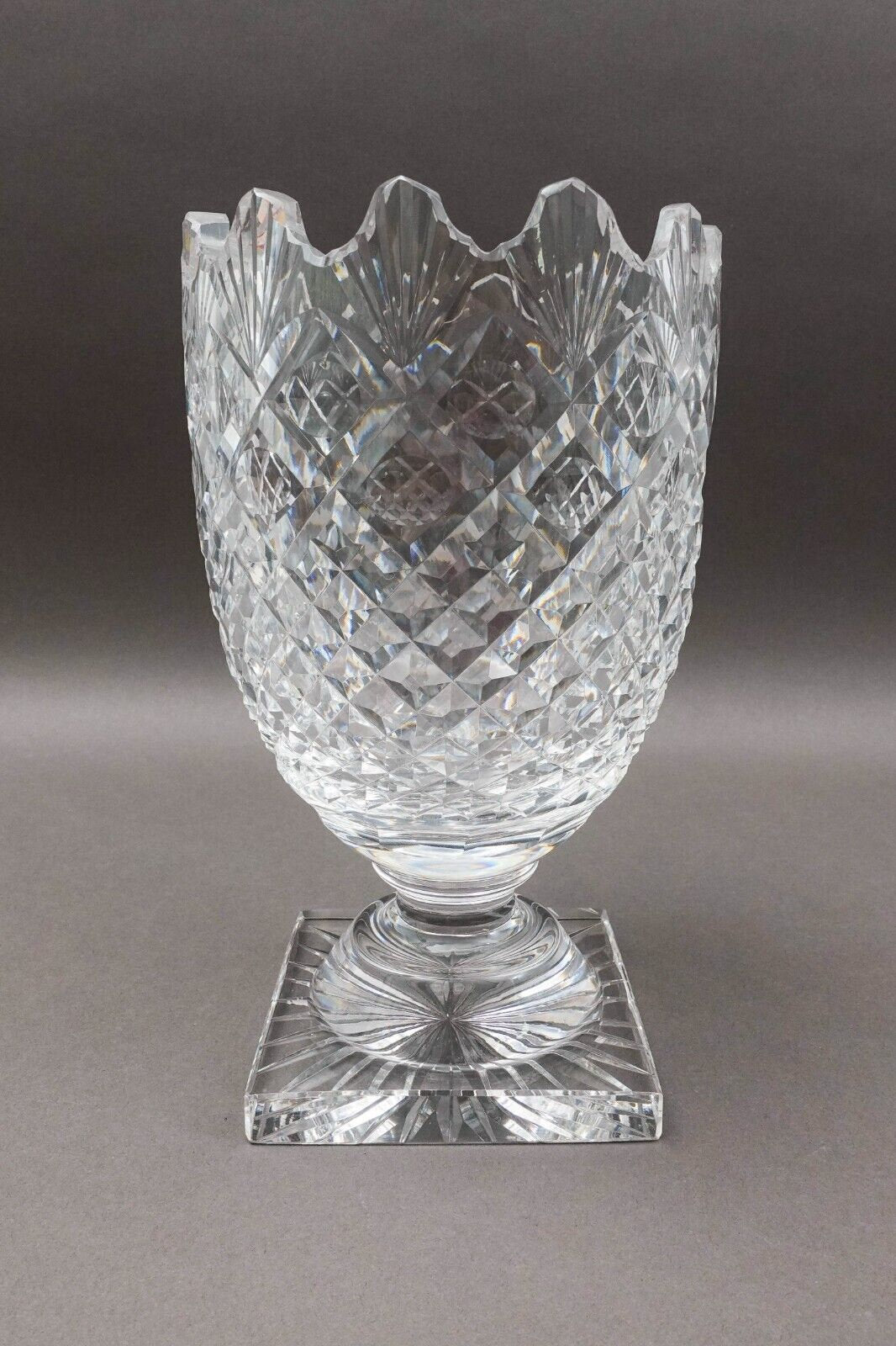Waterford Ireland Vintage Master Cutter Collection Footed Crystal Vase 10 1/2"