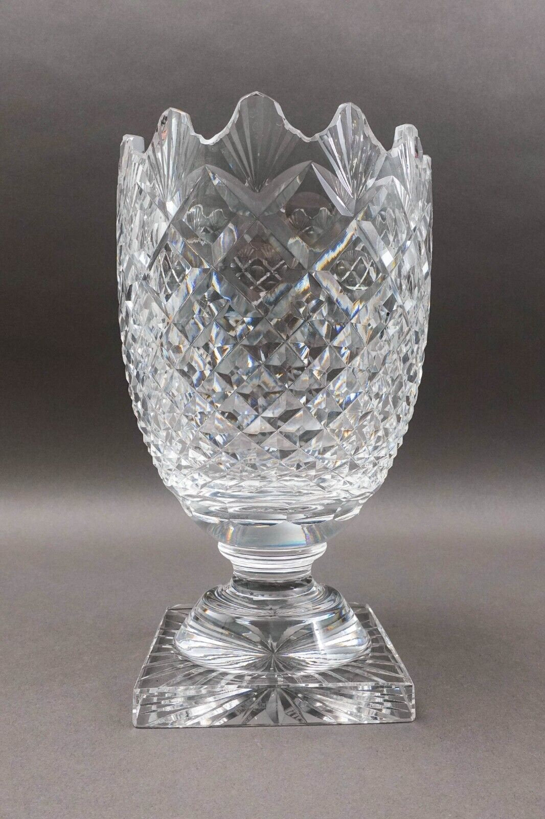 Waterford Ireland Vintage Master Cutter Collection Footed Crystal Vase 10 1/2"