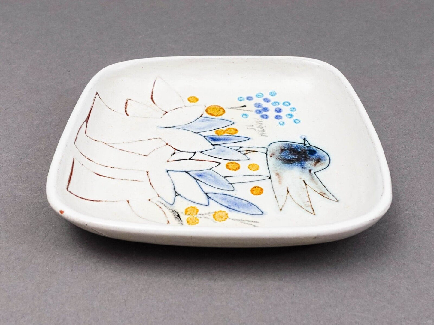 Susana Espinosa 1975 Signed MCM Puerto Rico Studio Art Pottery Plate Dish