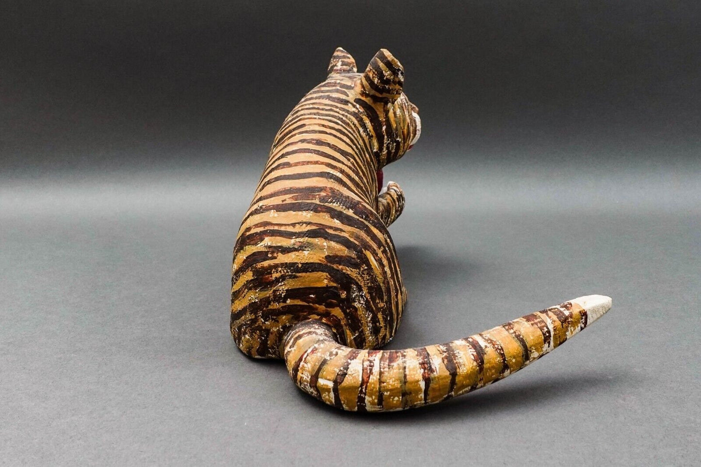 Saturnino Portuound (Pucho) Odio Cat With Ball Wood Sculpture
