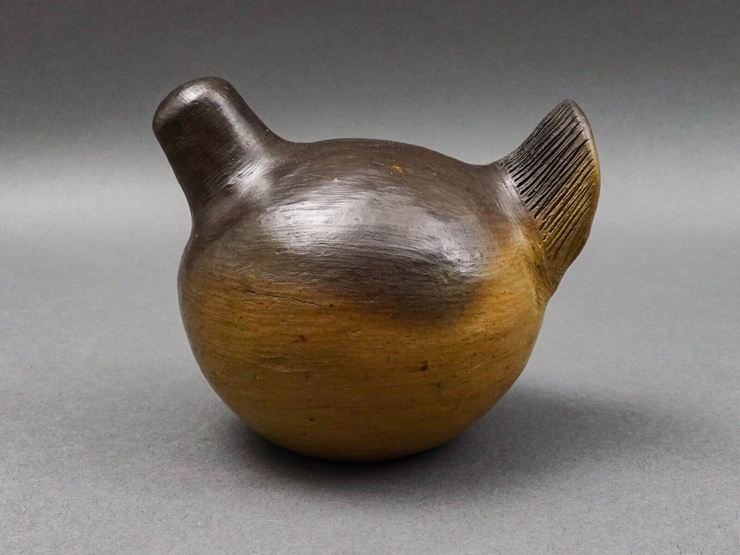 Graciela Quintana Signed Paraguayan Handmade Brown Quail Over All Art Pottery
