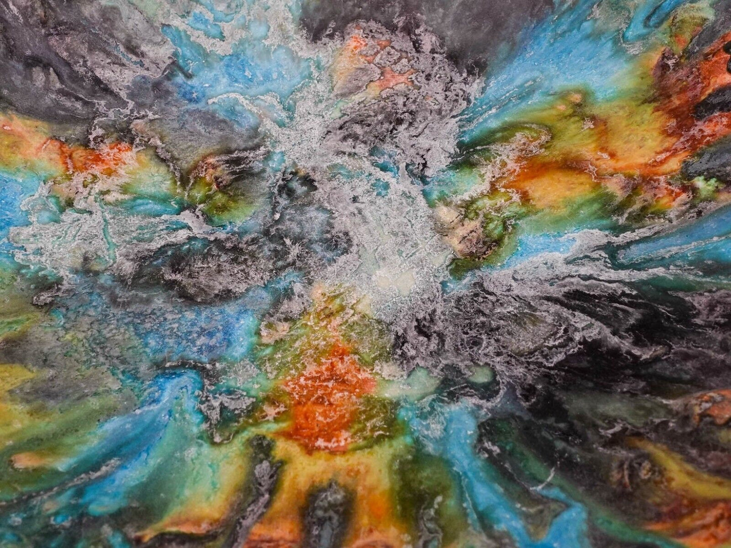 Alvino Bagni Italy For Raymor MCM Sea Garden Glazed Art Pottery 13" Bowl (Read)