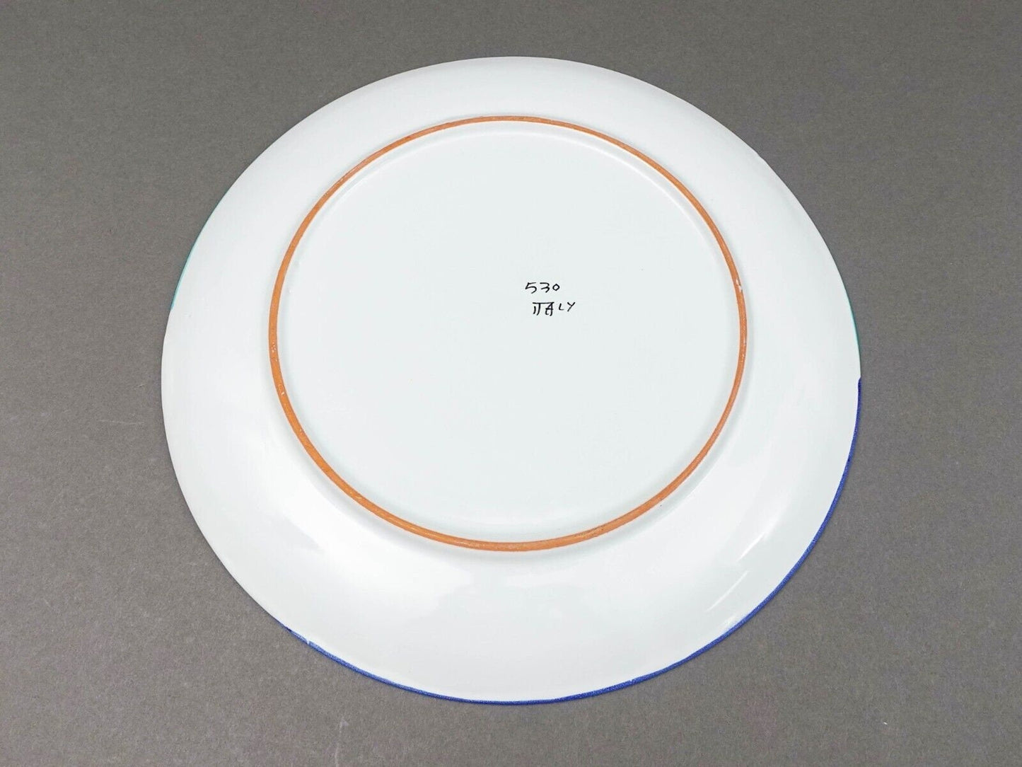 Italian Hand Painted Colorful Pottery 12" Large Charger Dinner Plate Set Of 6