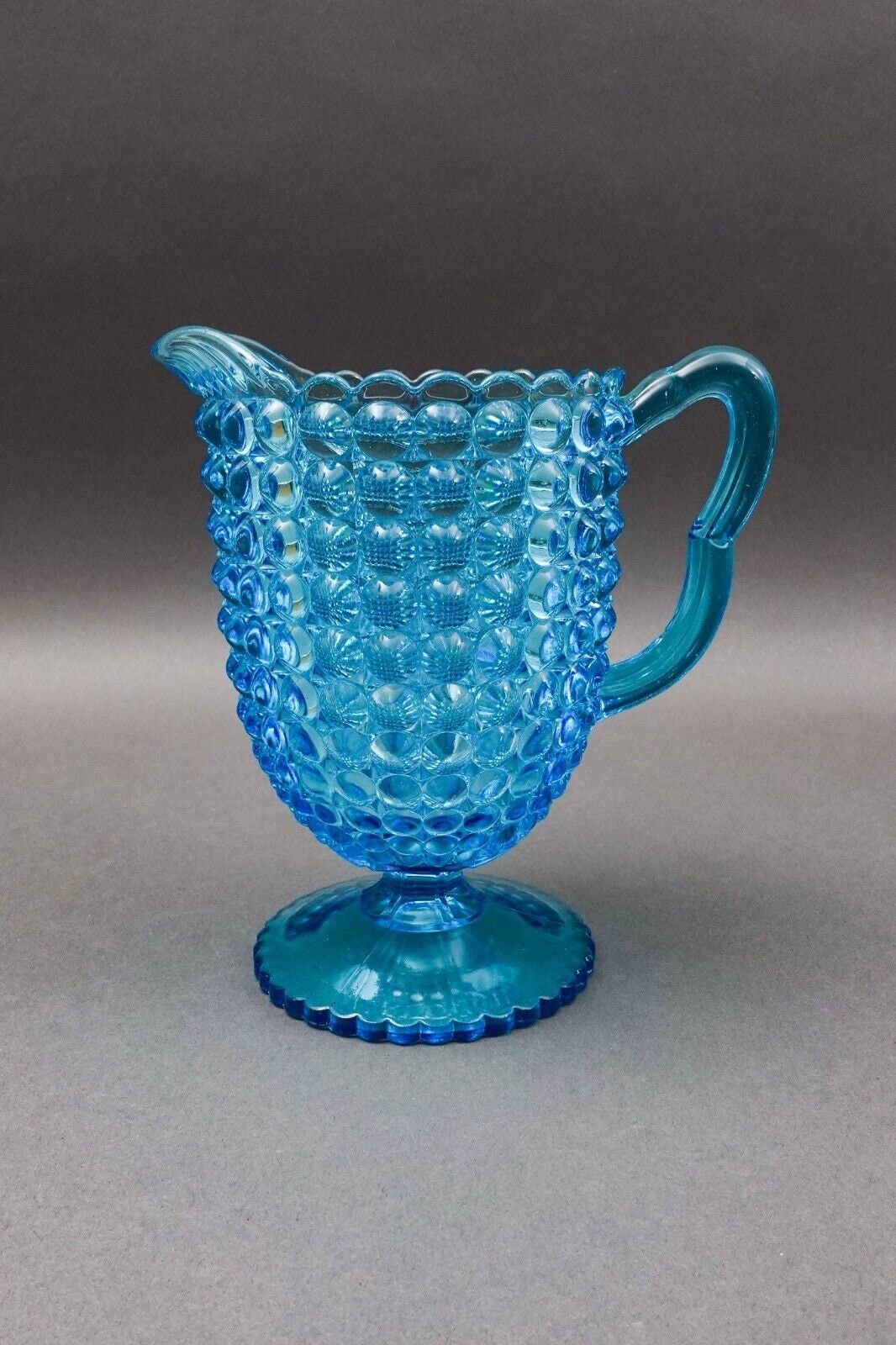 Richards & Hartley Thousand Eye Blue Footed Glass Pitcher