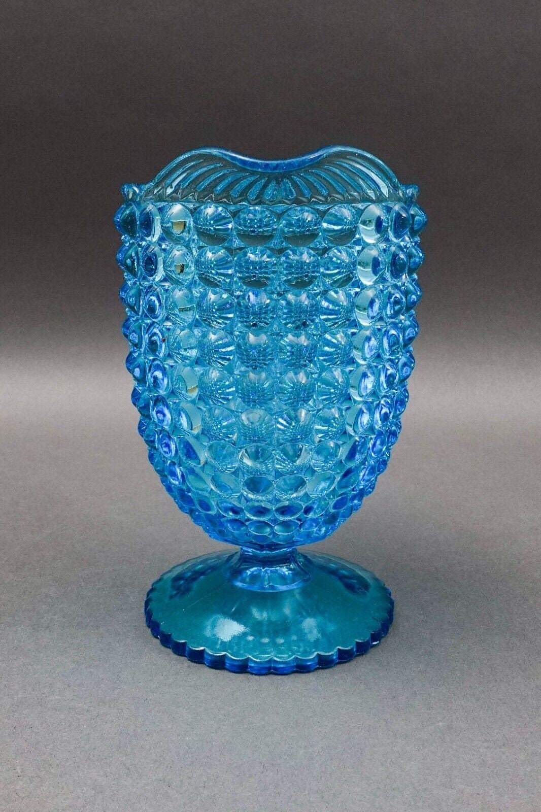 Richards & Hartley Thousand Eye Blue Footed Glass Pitcher