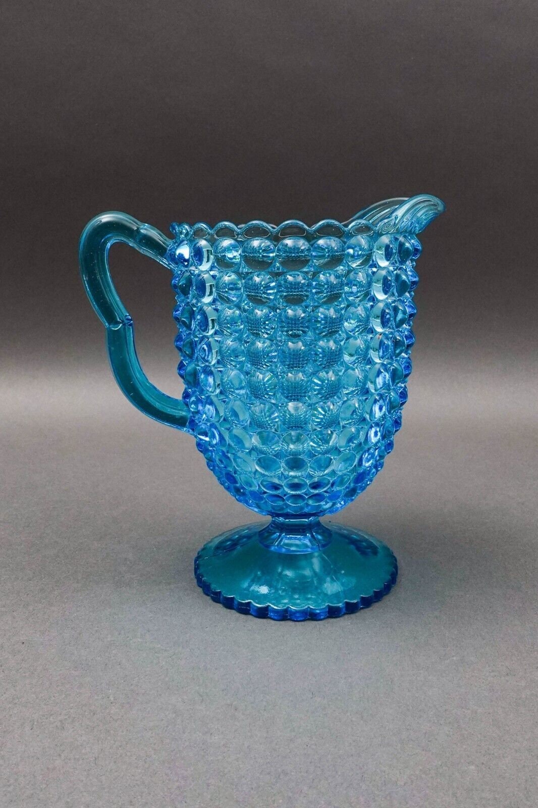 Richards & Hartley Thousand Eye Blue Footed Glass Pitcher
