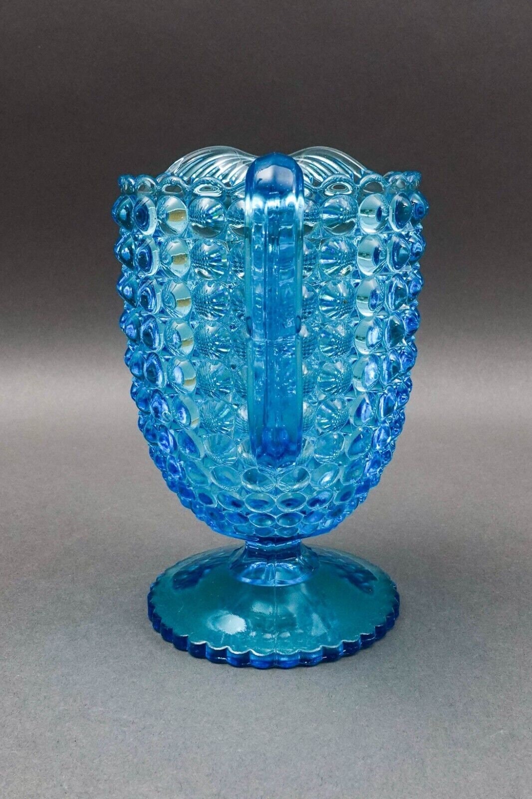 Richards & Hartley Thousand Eye Blue Footed Glass Pitcher