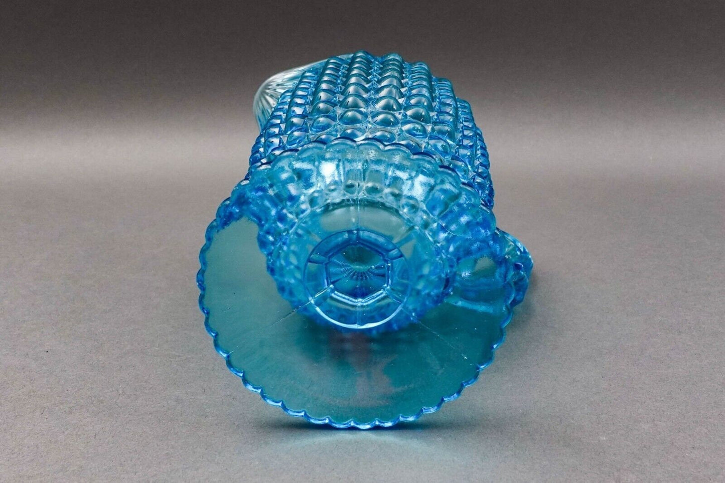 Richards & Hartley Thousand Eye Blue Footed Glass Pitcher