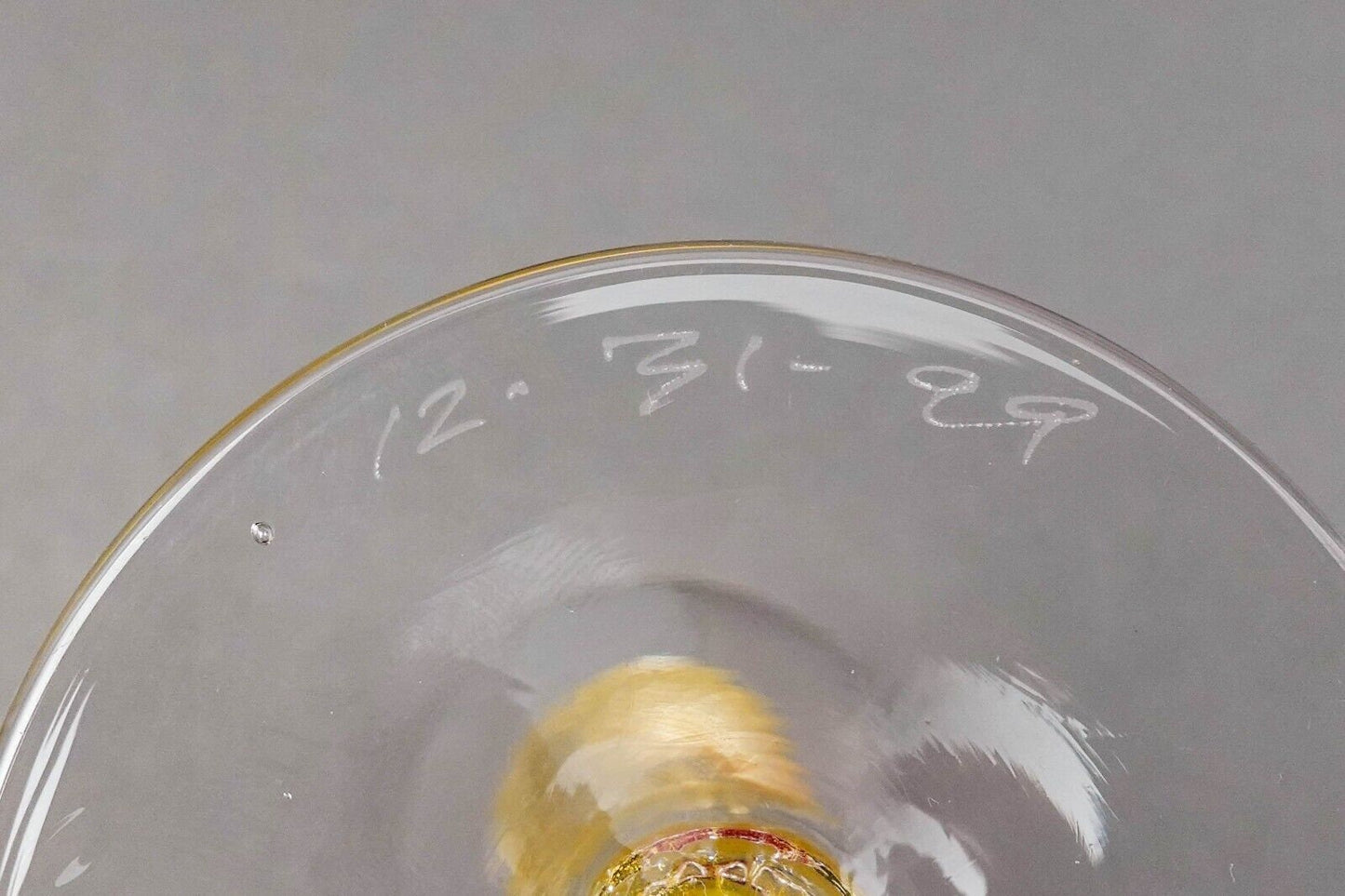 Union Street Glass Signed Y2K Gold Mist Twisted Champagne Flutes Set Of 4