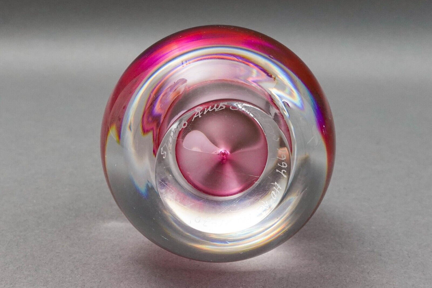 Studio Ahus Sweden 1994 Hanne Dreutler & Arthur Zirnsack Art Glass Paperweight