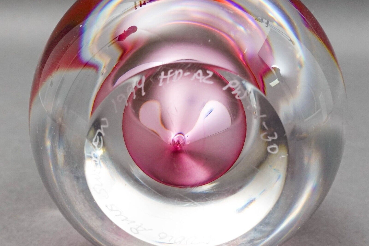 Studio Ahus Sweden 1994 Hanne Dreutler & Arthur Zirnsack Art Glass Paperweight
