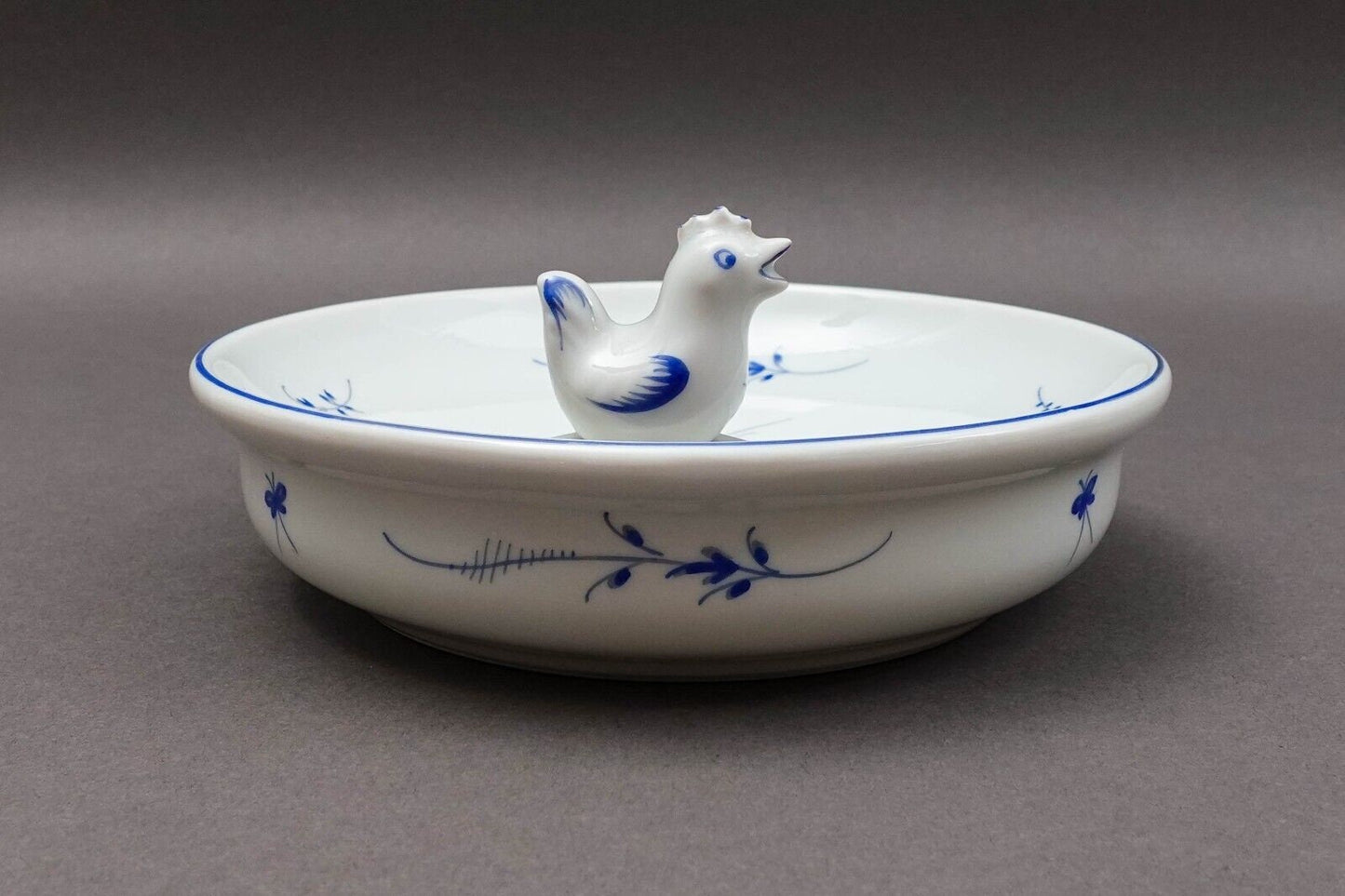 Chantilly Limoges France Rare Blue White Floral Porcelain Warmer Dish Plate Bowl