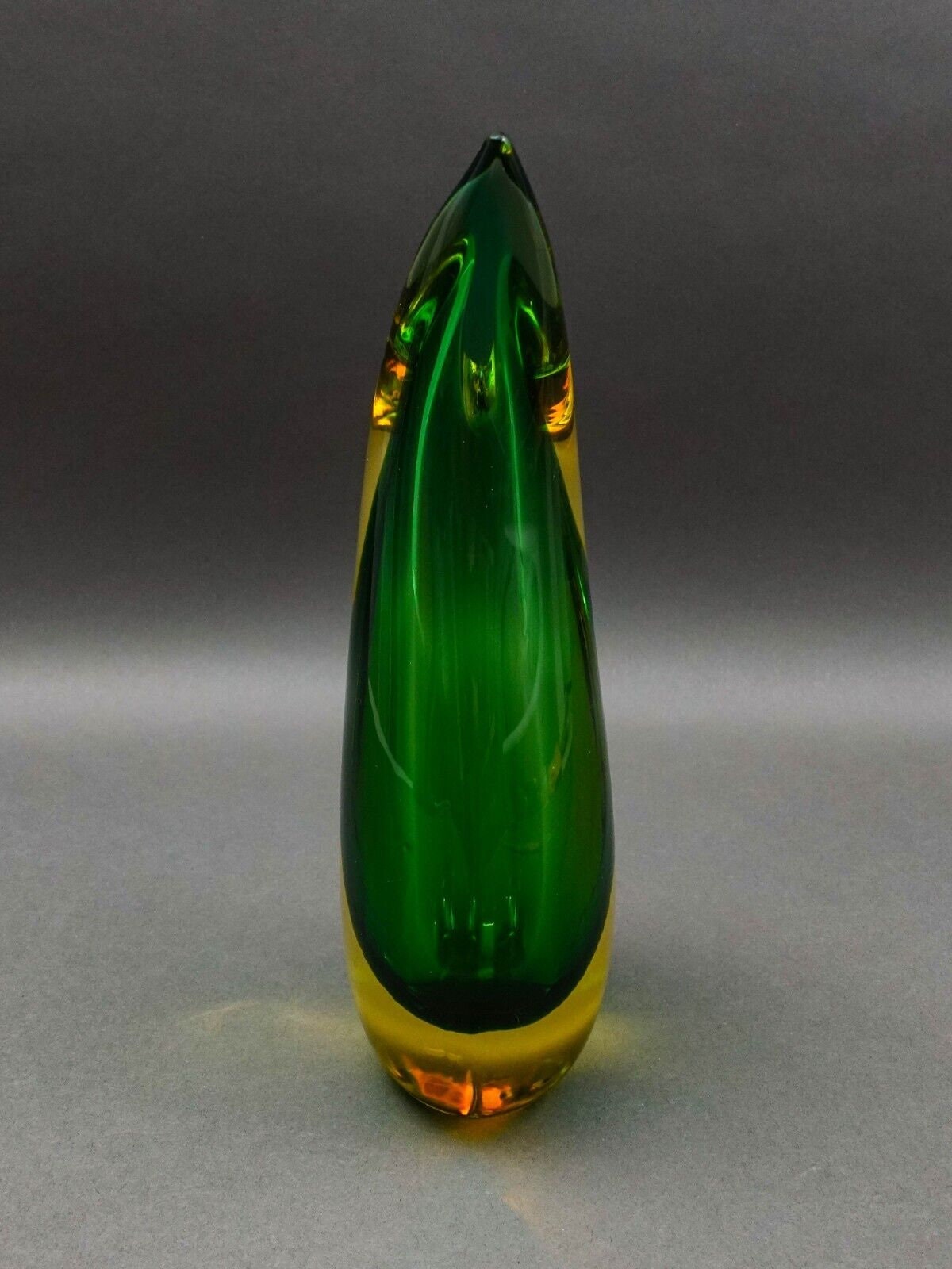 Luigi Onesto Italian Oggetti Murano Sommerso Art Glass Tear Drop Vase 9 5/8"