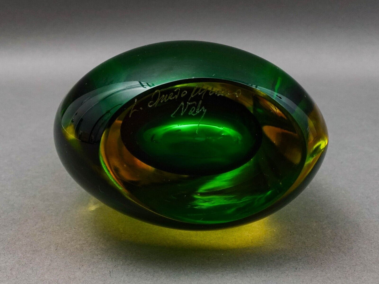 Luigi Onesto Italian Oggetti Murano Sommerso Art Glass Tear Drop Vase 9 5/8"