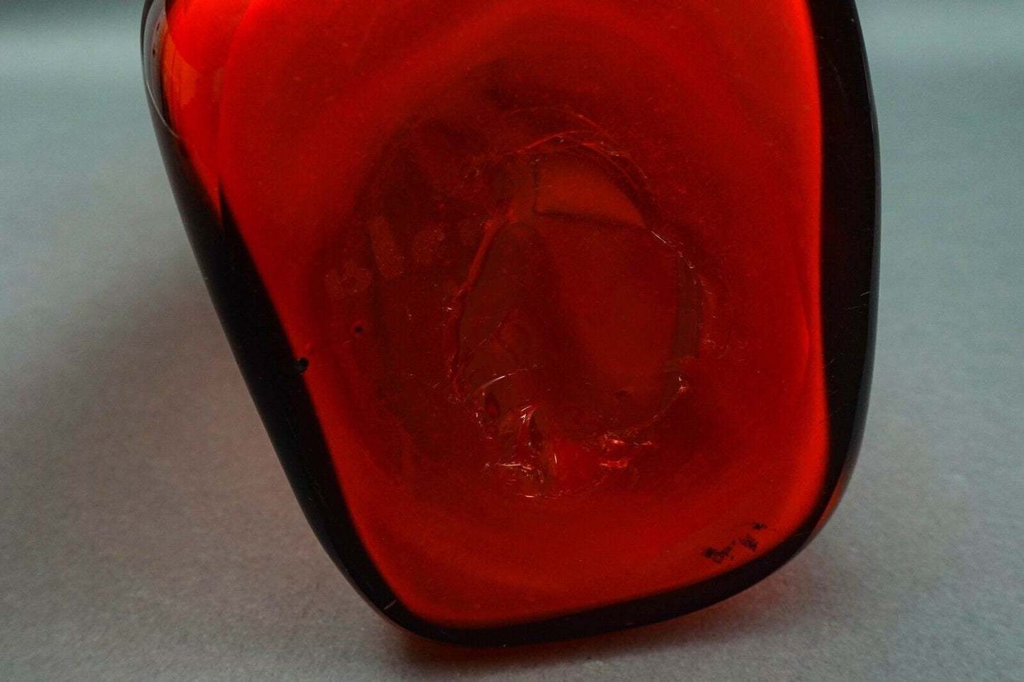 Blenko Wayne Husted Hand Blown Tangerine Twist Glass Decanter #5825 (No Stopper)
