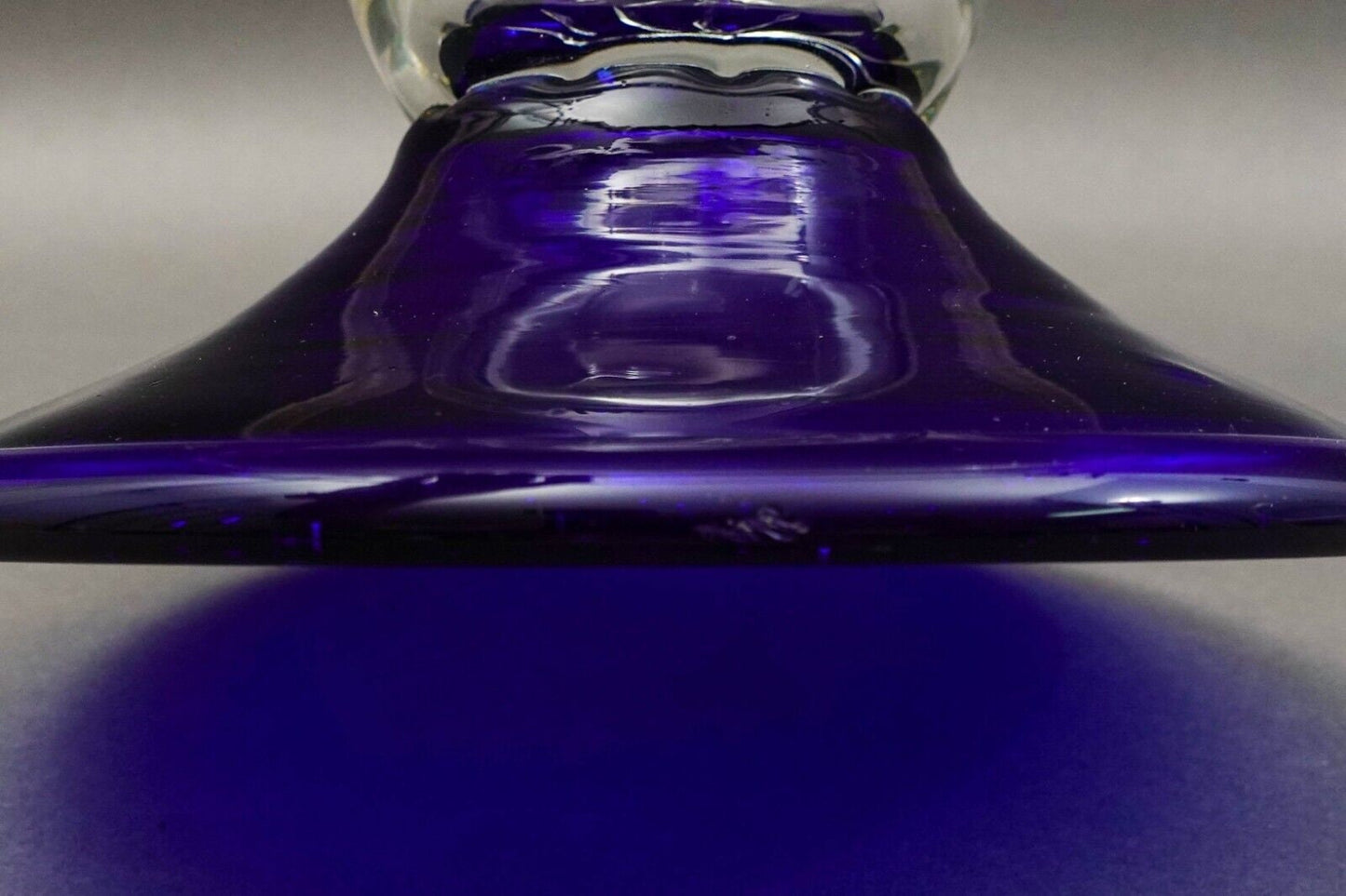 Murano Large Cobalt Blue Gold Fleck Art Glass Compote Centerpiece Bowl 12.25"