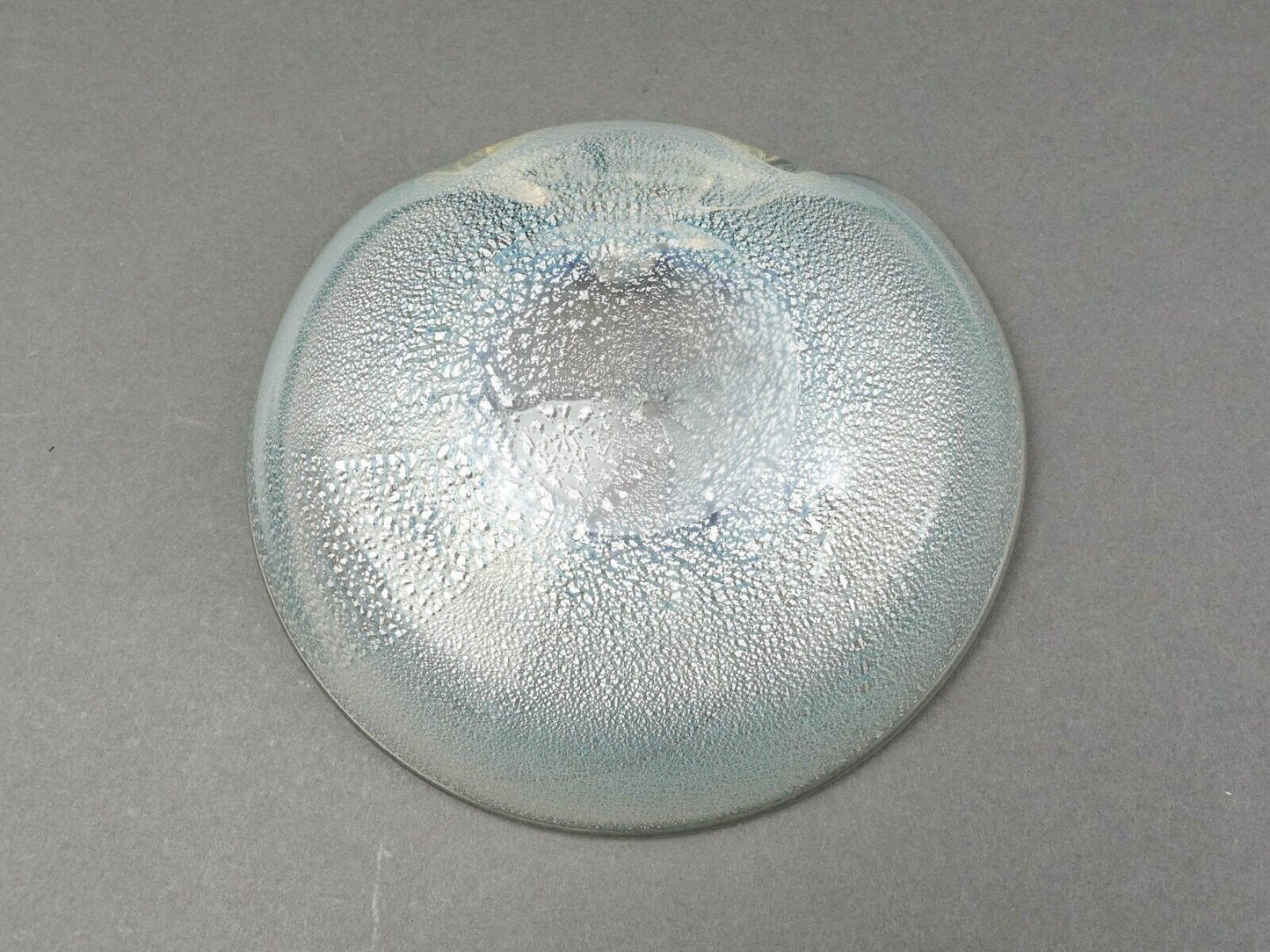 Seguso Murano Italy Vintage Mid Century Modern Silver Fleck Art Glass Bowl