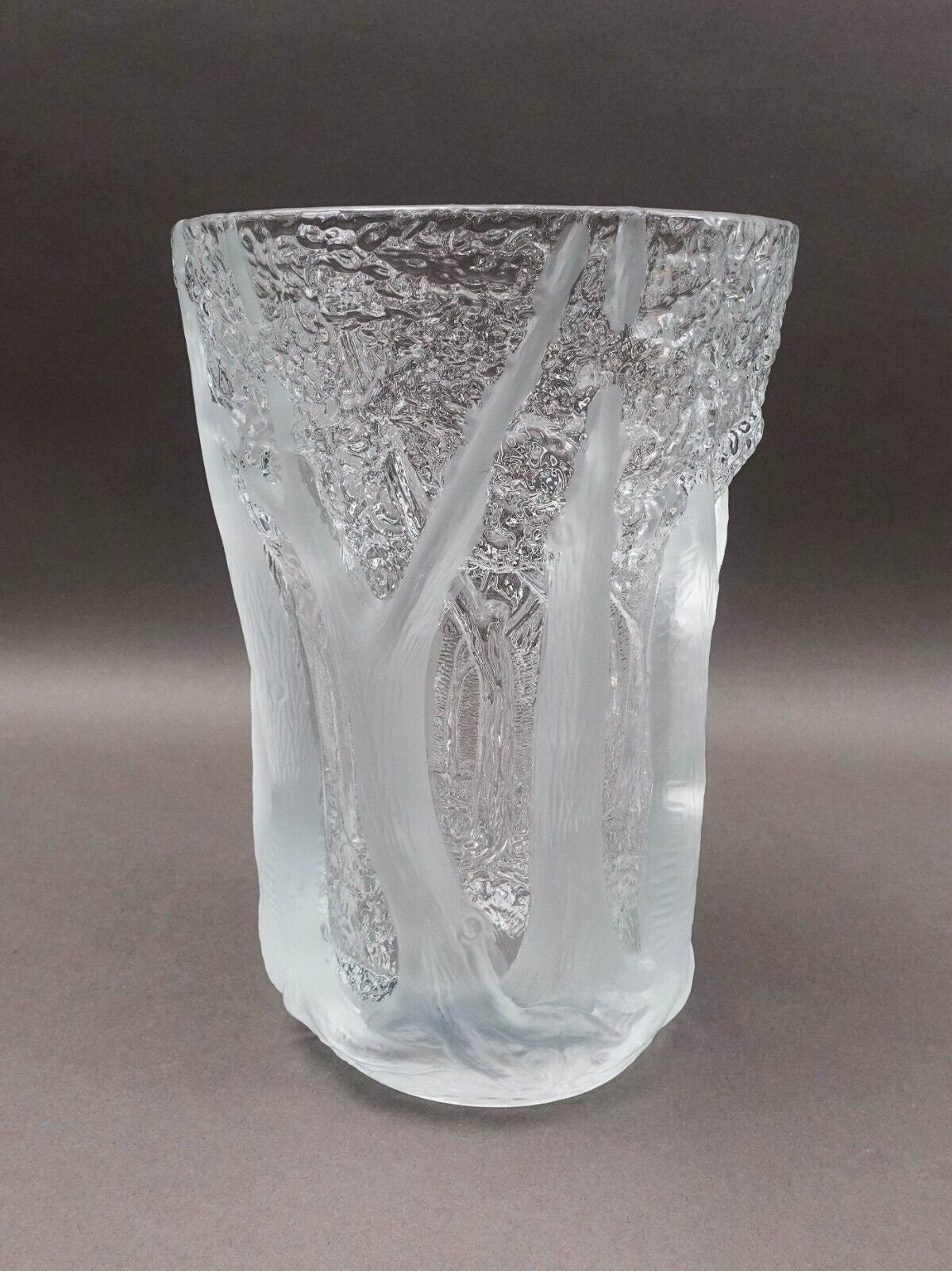 Joseph Inwald Barolac Czech Dans La Foret Forest Art Deco Satin Glass Vase 10.5"