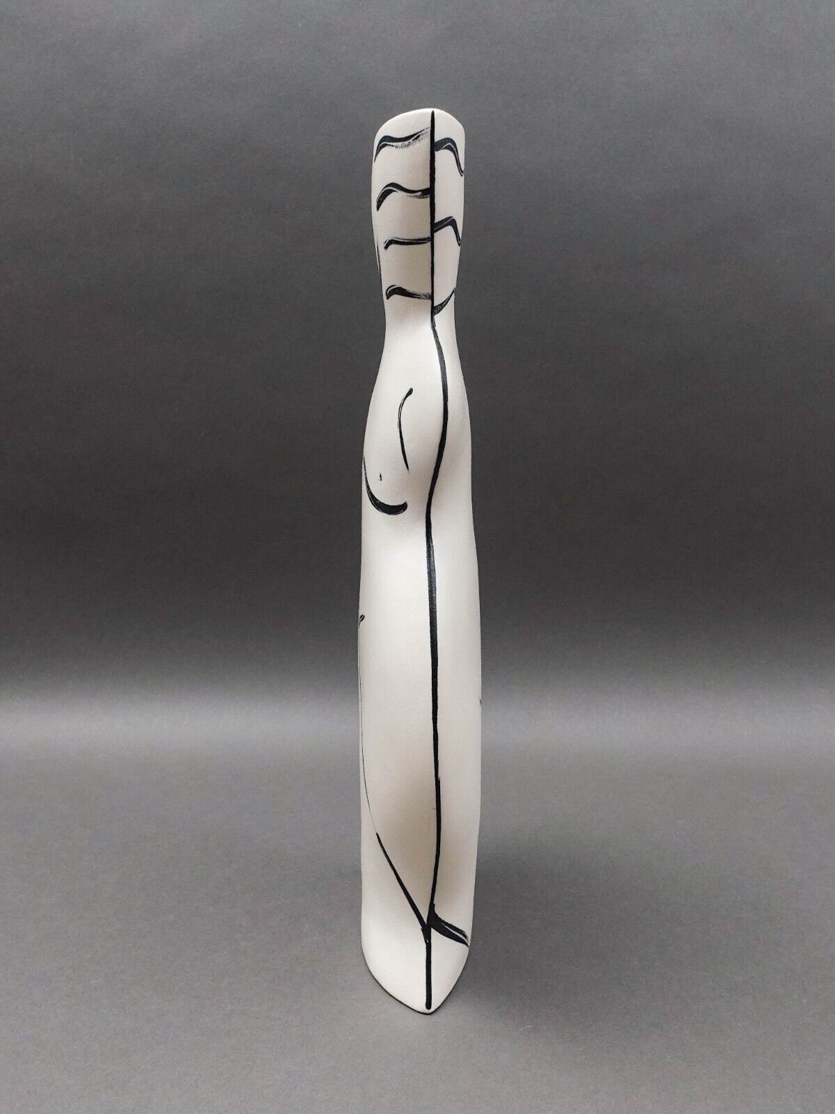 Donna Polseno Signed Studio Pottery Large Abstract Female Woman Figure Vase 16"
