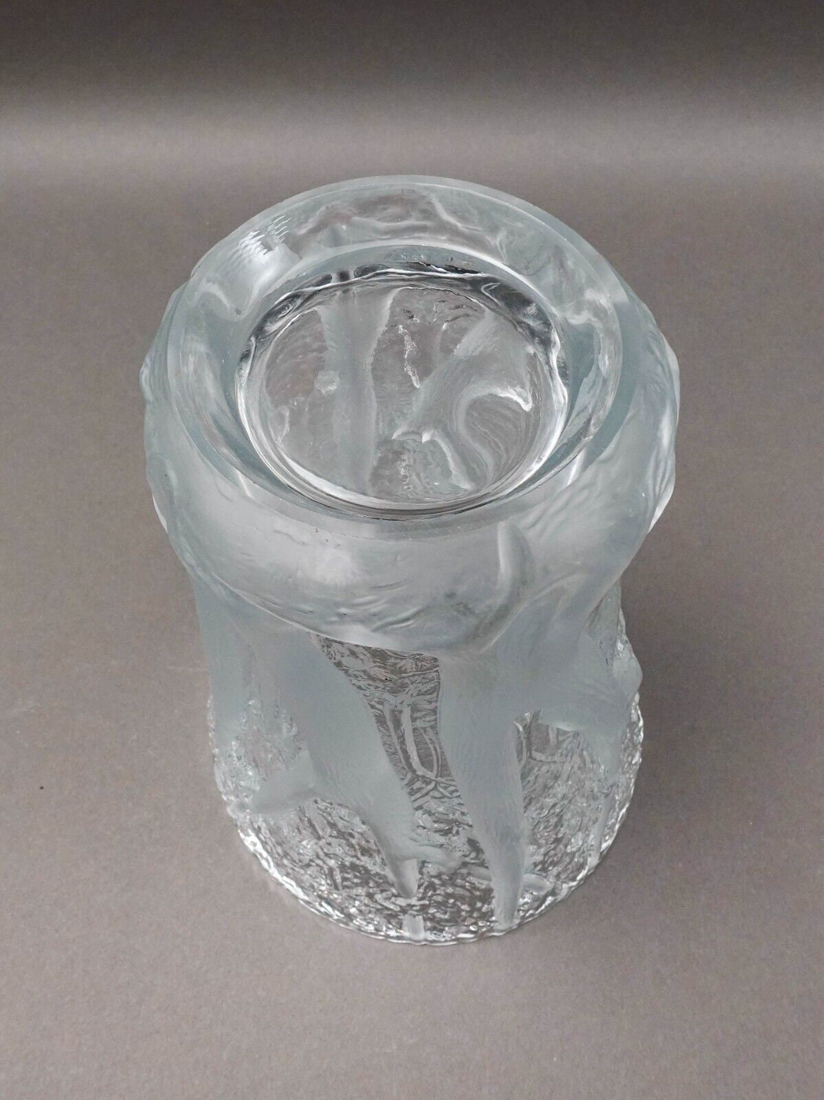 Joseph Inwald Barolac Czech Dans La Foret Forest Art Deco Satin Glass Vase 10.5"