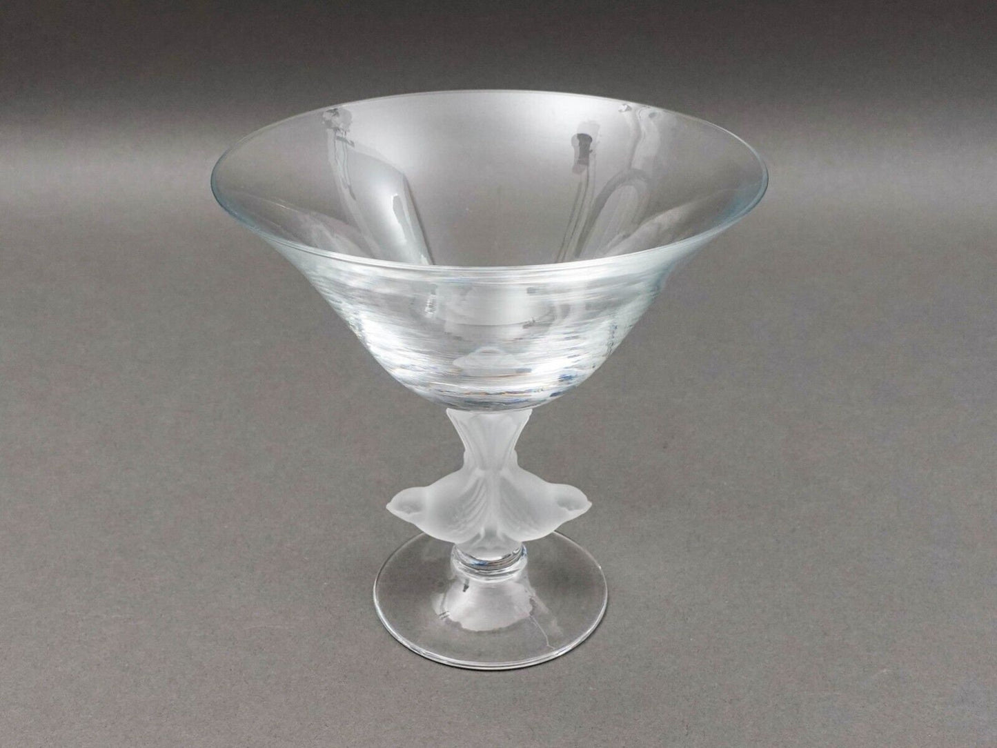 Sasaki Crystal Japan Etuso Yamagishi Wings Frosted Love Birds Compote Bowl