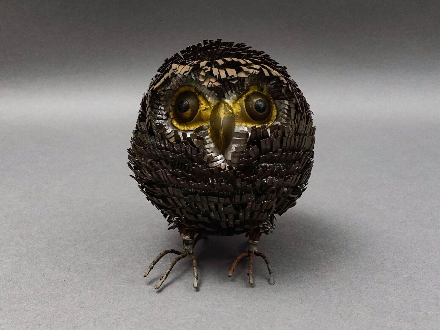 Sergio Bustamente Mexican Brutalist Mid Century Modern Metal Art Owl Sculpture