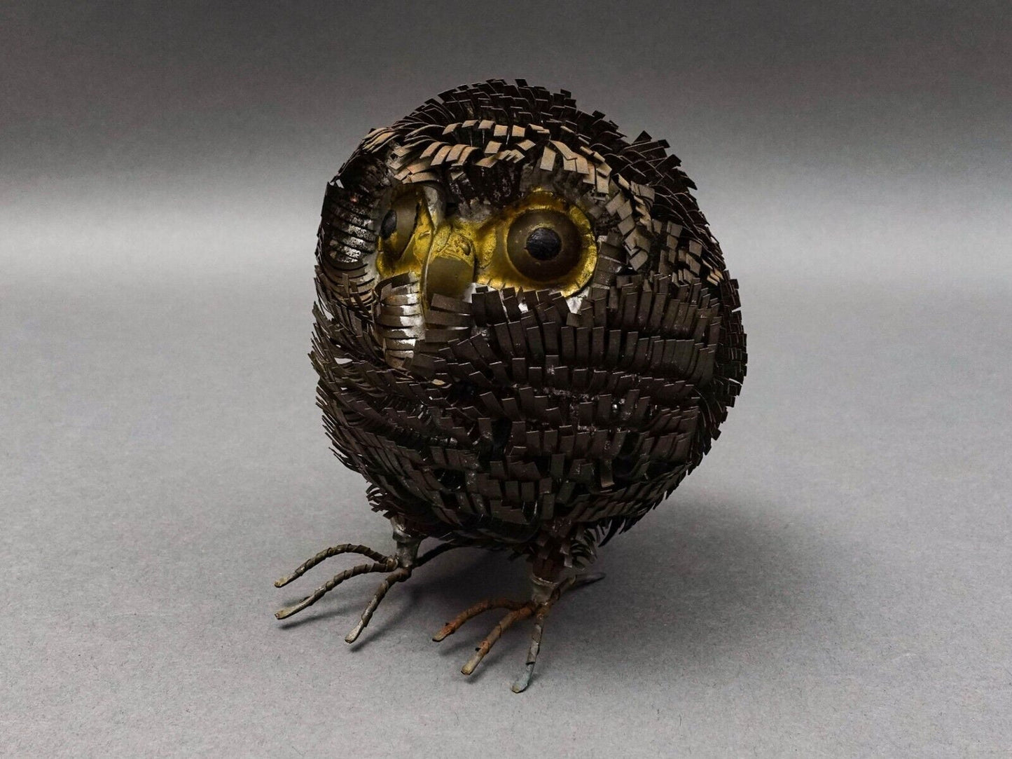 Sergio Bustamente Mexican Brutalist Mid Century Modern Metal Art Owl Sculpture