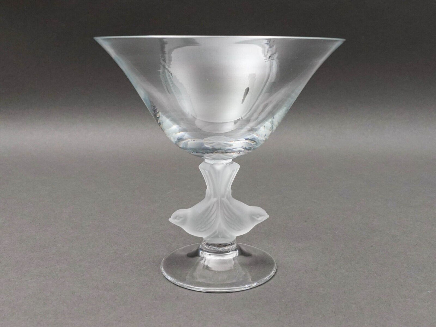 Sasaki Crystal Japan Etuso Yamagishi Wings Frosted Love Birds Compote Bowl