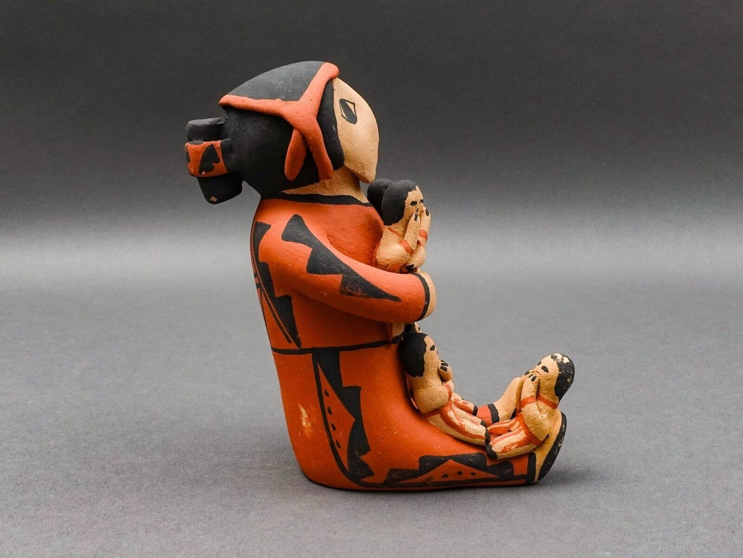 Toya Jemez Pueblo Native American Storyteller Six Children Pottery Sculpture