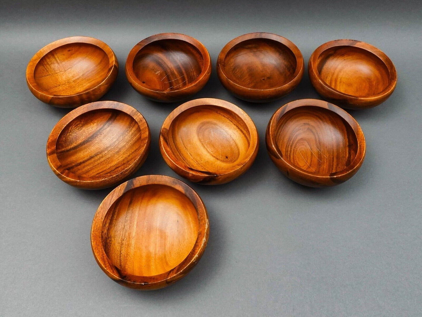 Dansk JHQ Teak Wood 16 1/4" Large Bowl With Servers & (8) 6 1/2" Small Bowls Set